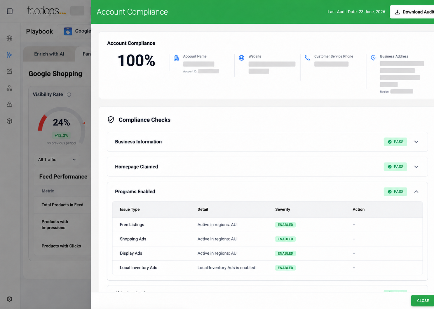 FeedOps Free Google Shopping Feed Audit - compliance