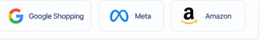 Product feed transformation outputs for Google Shopping, Meta and Amazon