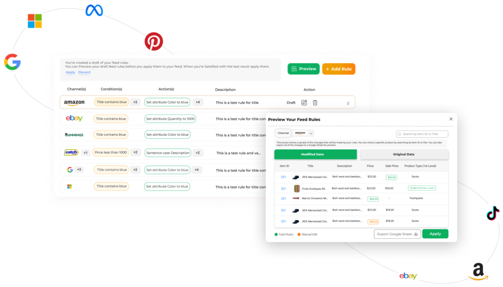 Product Data Feed Optimization Platform Google Micorosft More