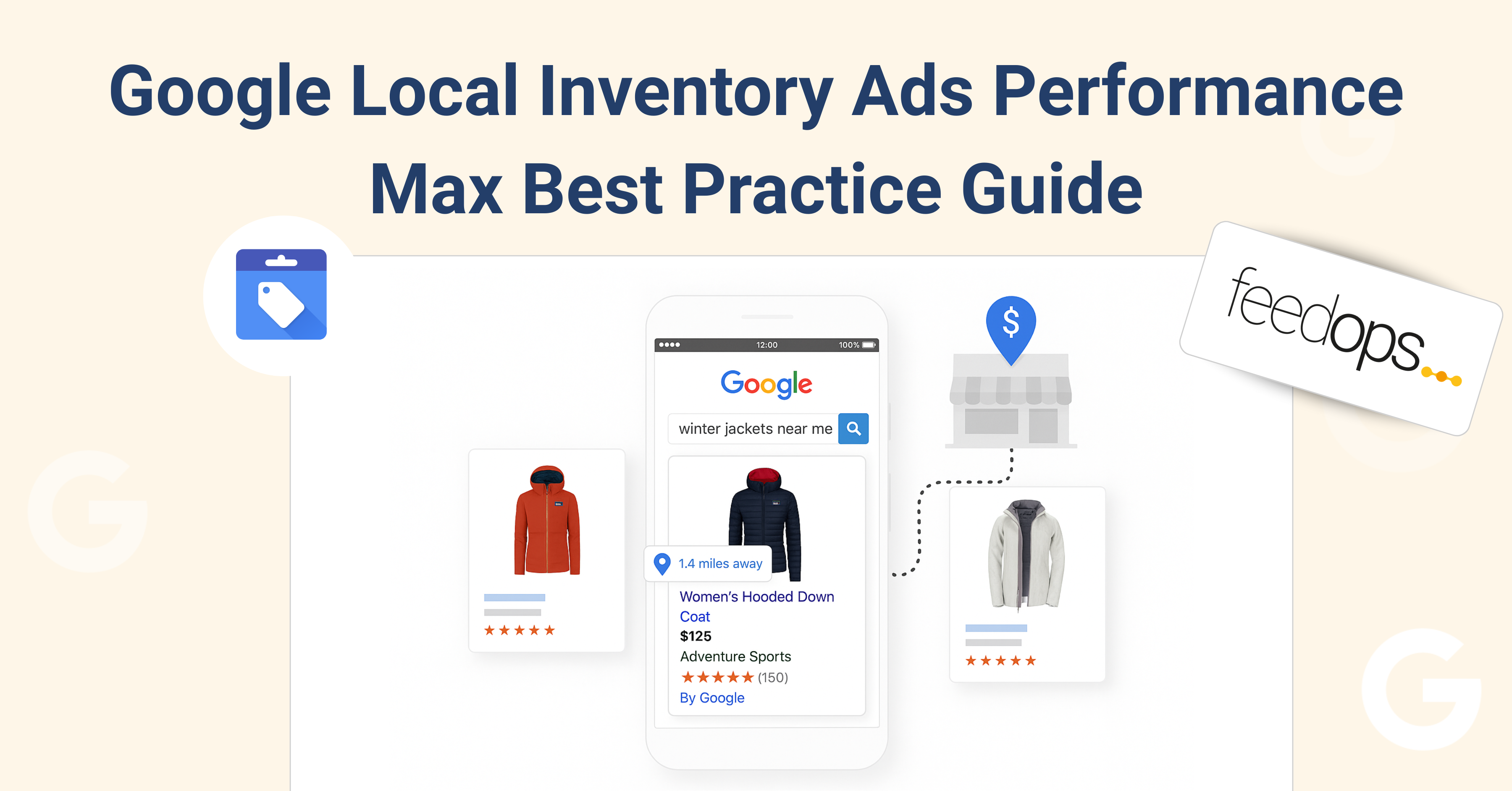Hero image showing Google local inventory ads performance max connecting online shopping to a local storefront.